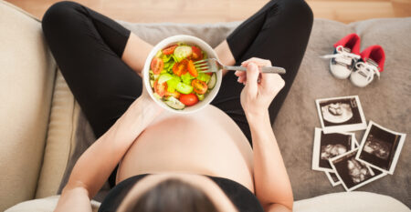 Pregnancy,And,A,Healthy,Diet.,Pregnant,Woman,Relaxing,At,Home